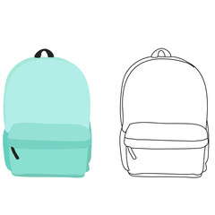 isolated, green backpack