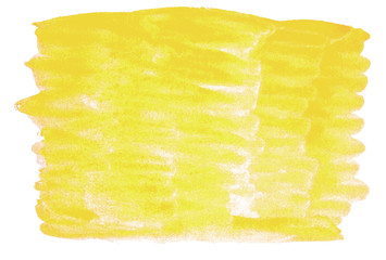 Bright yellow watercolor abstract background, spot, splash of paint, blot, divorce. Vintage pattern for different design and decoration.