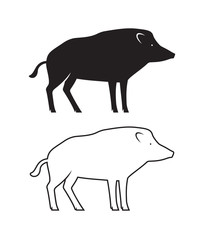 Vector boar illustration isolated on white
