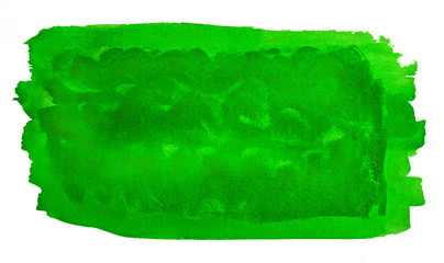Bright light green watercolor abstract background, spot, splash of paint, blot, divorce. Vintage pattern for different design and decoration.