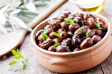 Bowl Of Black Olives