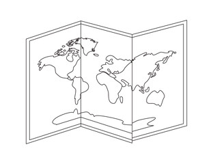 paper map guide icon vector illustration design