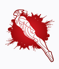 Superhero flying action, Cartoon superhero man jumping graphic vector.