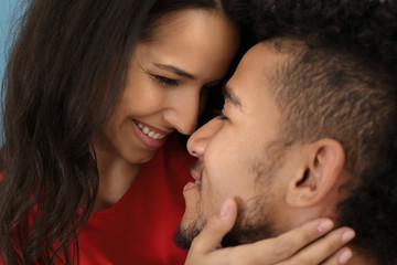 Happy African-American couple, closeup