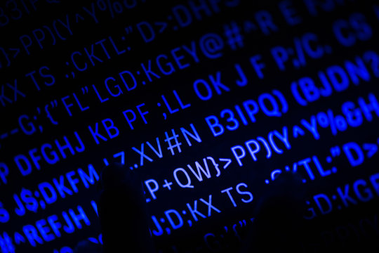 Closeup of programming code and language