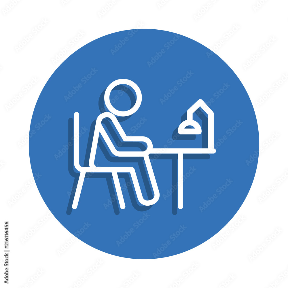 Poster man at the table icon. element of education for mobile concept and web apps icon. thin line icon wit