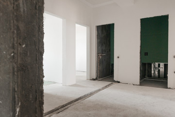initial preparation of the premises for finishing work. plastered walls. primary repairs in the room