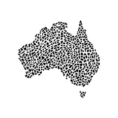 Australia map, polygonal pattern