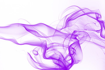 Purple smoke motion abstract on white background