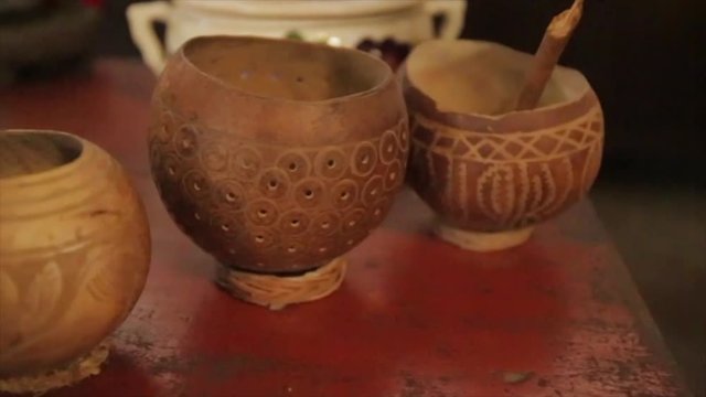 Jicara for drinking chocolate at mexico