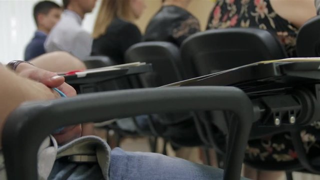 Group of people sitting on business conference