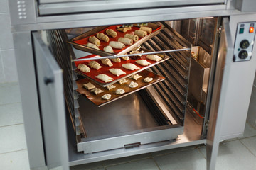 dessert baking on baking trays in the oven