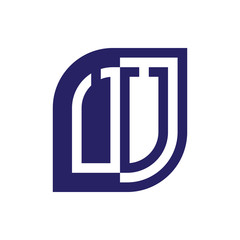 UU initial letter emblem logo negative space