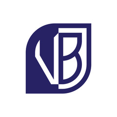 VB initial letter emblem logo negative space