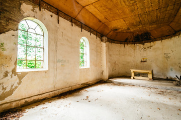 Old abandoned church inside