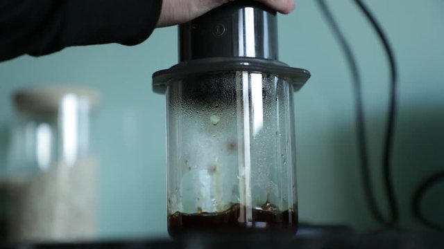 Coffee being extracted, slow motion