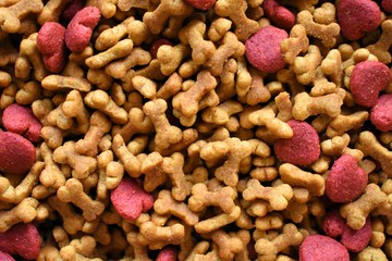 Dogs food meat flavor, heart and bone shape