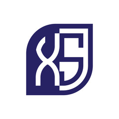 XS initial letter emblem logo negative space