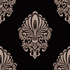 Vector damask seamless pattern element. Classical luxury old fashioned damask ornament, royal victorian seamless texture for wallpapers, textile, wrapping. Exquisite floral baroque template.