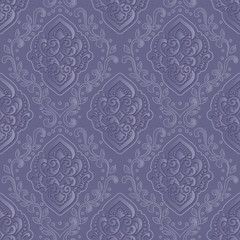 Vector damask seamless pattern background. Classical luxury old fashioned damask ornament, royal victorian seamless texture for wallpapers, textile, wrapping. Exquisite floral baroque template.