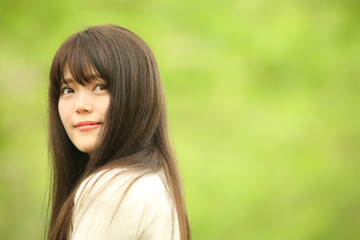 Naklejka premium 女性ポートレート