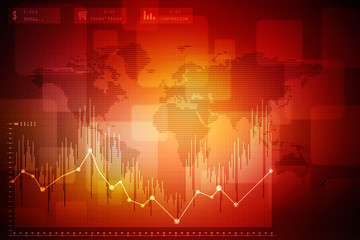 2d rendering Stock market online business concept. business Graph 