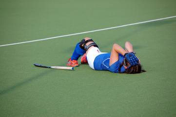 Field hockey girl's emotions
