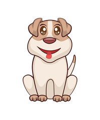 Fototapeta premium Friendly Puppy with Big Shiny Eyes and Open Mouth