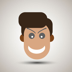 Man laugh or smile, emoji isolated flat vector icon