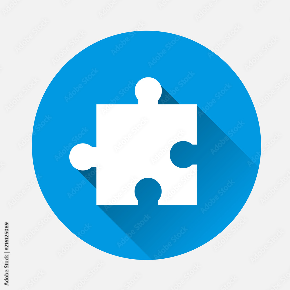 Poster vector puzzle icon with a flat shadow. layers grouped for easy editing illustration. for your design