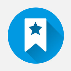 Bookmark with star with a flat shadow. Layers grouped for easy editing illustration. For your design.