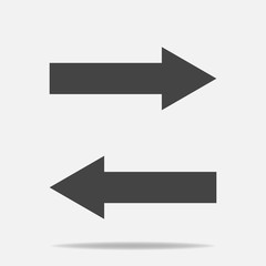 Horizontal arrows vector icon. Exchange symbol and horizontal reflectionLayers grouped for easy editing illustration. For your design.