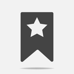 Bookmark with star with shadow. Layers grouped for easy editing illustration. For your design.