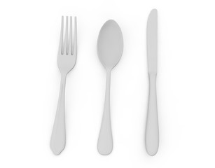 3d rendering of fork on white background