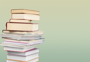 Collection of old books on background