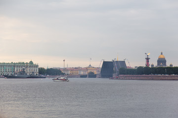 River parade in Saint--Petersburg