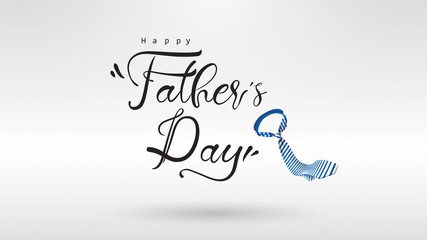 Happy Father’s Day greeting card, banner design with lettering, typography or Calligraphy in three-dimensional style