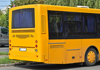 Yellow bus at the station