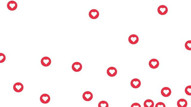Social media red heart icon symbol, on a white background with alpha matte