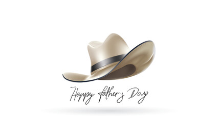 Happy Father’s Day greeting card, banner design with lettering, typography or Calligraphy in three-dimensional style