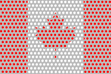 Flag of Canada on a metal wall background.