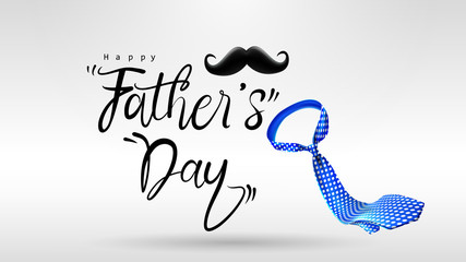 Happy Father’s Day greeting card, banner design with lettering, typography or Calligraphy in three-dimensional style