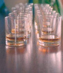 bar counter with glasses for drink