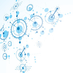 3d vector abstract blue background created in Bauhaus retro style. Dimensional modern geometric composition can be used as templates and layouts.