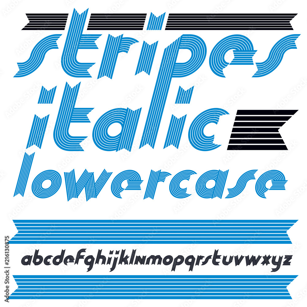 Poster vector trendy modern lowercase alphabet letters collection. classic italic bold type font, script fr