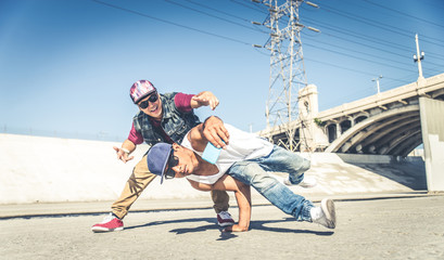 Breakdancers taking a selfie