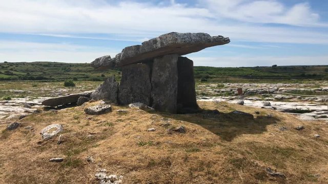 The Poulnabrone Dolmen is located near the townland of Caherconnell in co. Clare.A dolmen is a type of single-chamber megalithic tomb