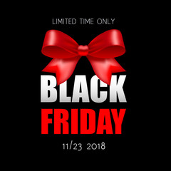 Black friday banner with bow