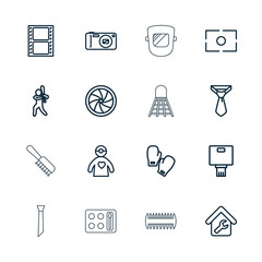 Collection of 16 professional outline icons