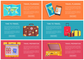 Travel Planning Web Pages Vector Illustration
